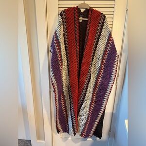 Colorful Striped Knit Shawl